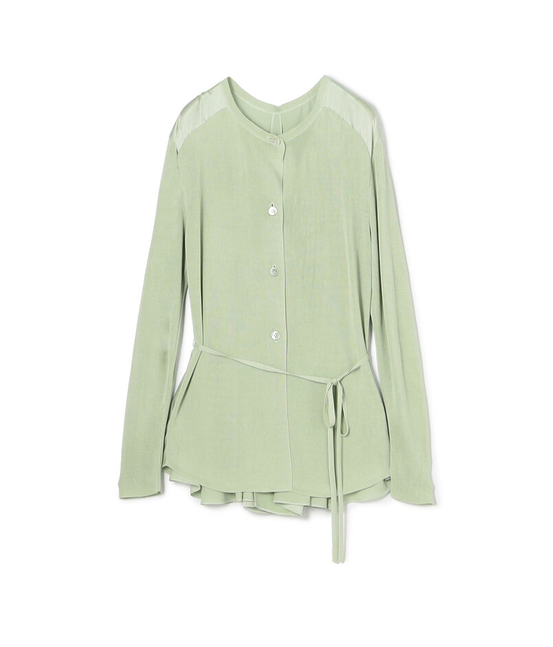 【WEB先行予約】 マットレーヨンシルクサテンコンビ バックドレープカーディガン