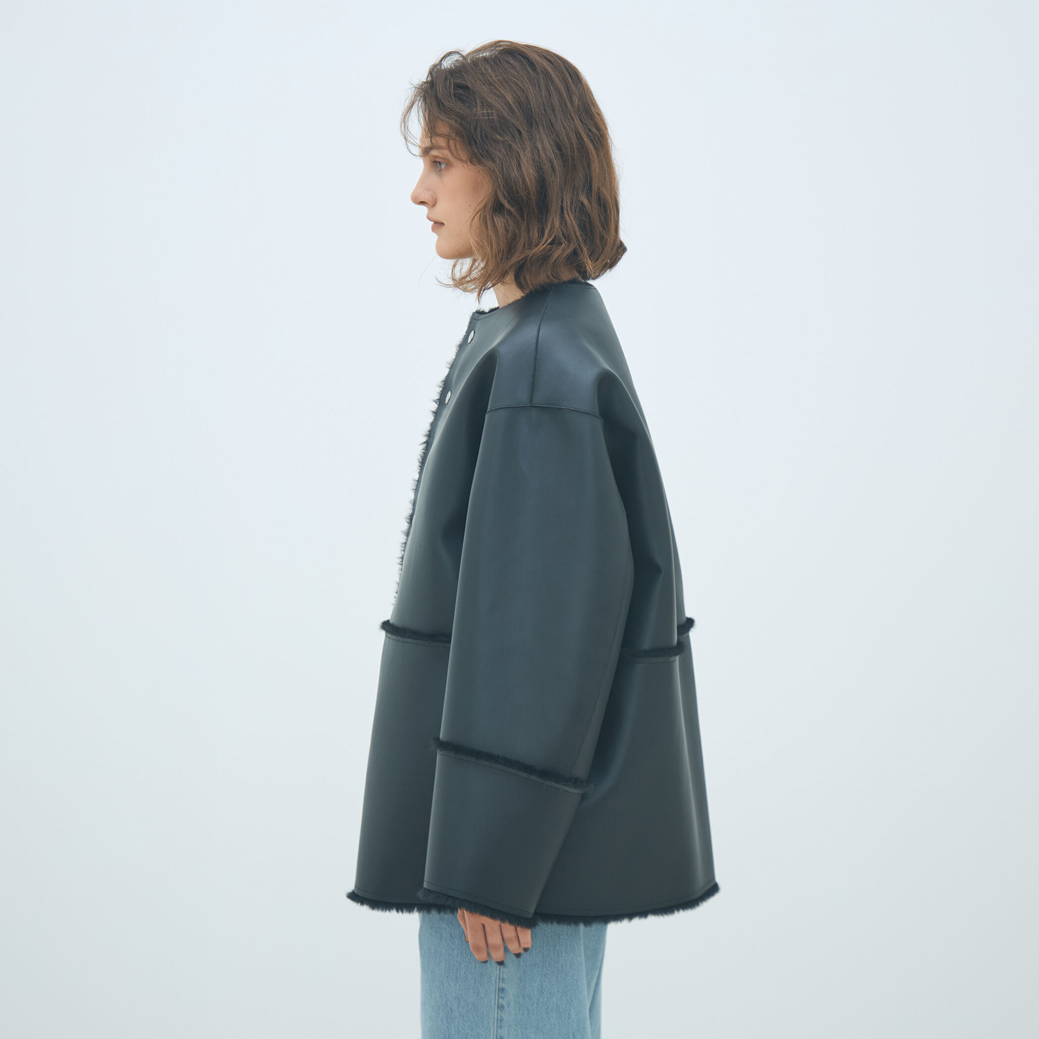 ムートンリバーシブルショートコート フェイクムートン リバーシブルショートコート | maison