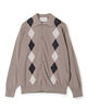 TOMORROWLAND tricot ギザコットン アーガイル柄 ポロカラーカーディガン