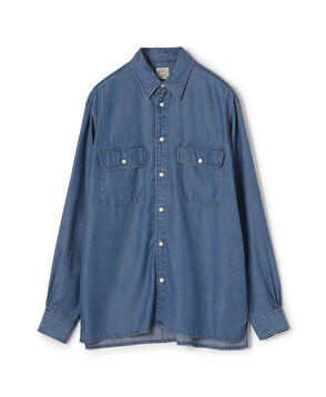 リヨセルデニム ダブルポケット レギュラーカラーシャツ