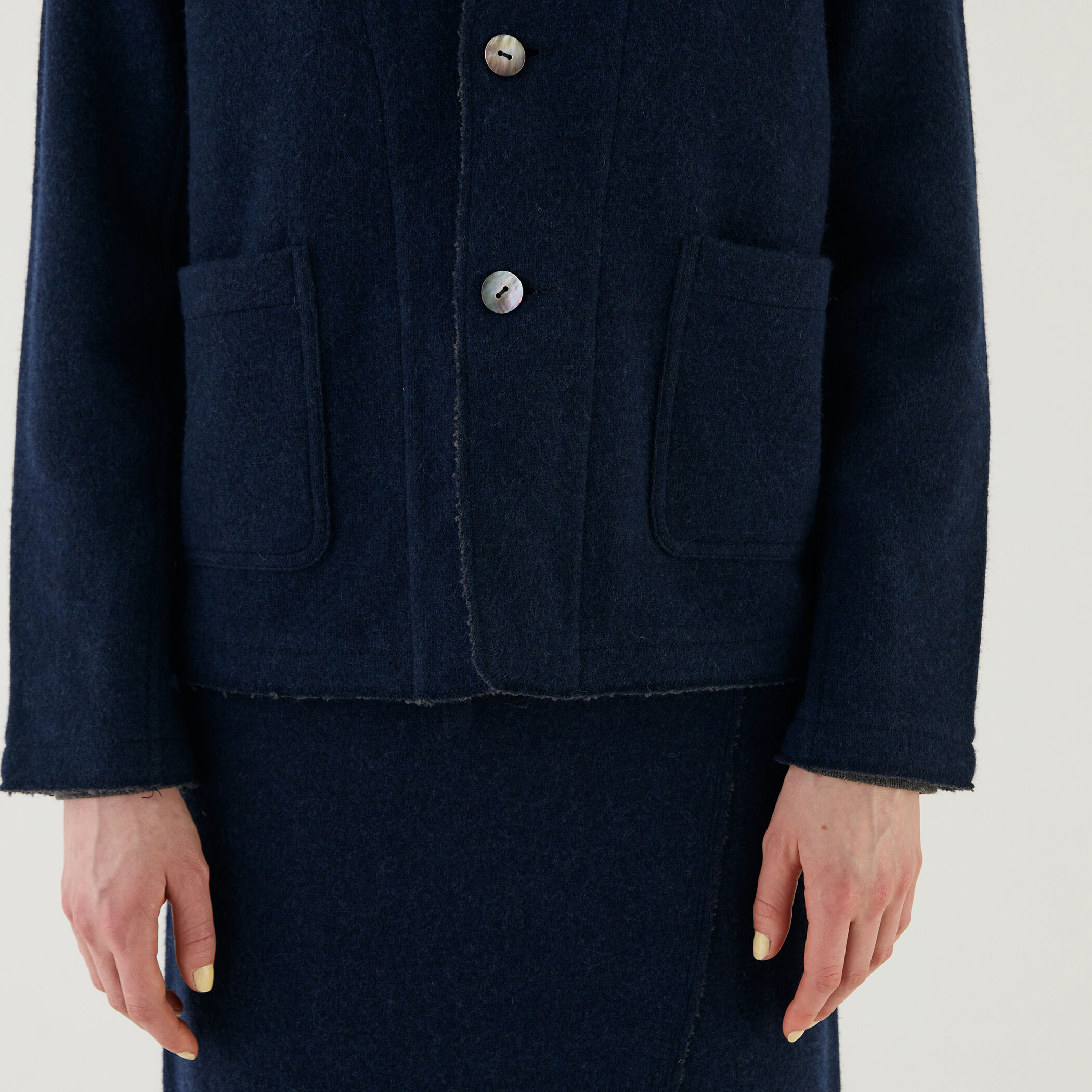 ウールコットンバックパイル フードジャケット｜トゥモローランド 公式通販