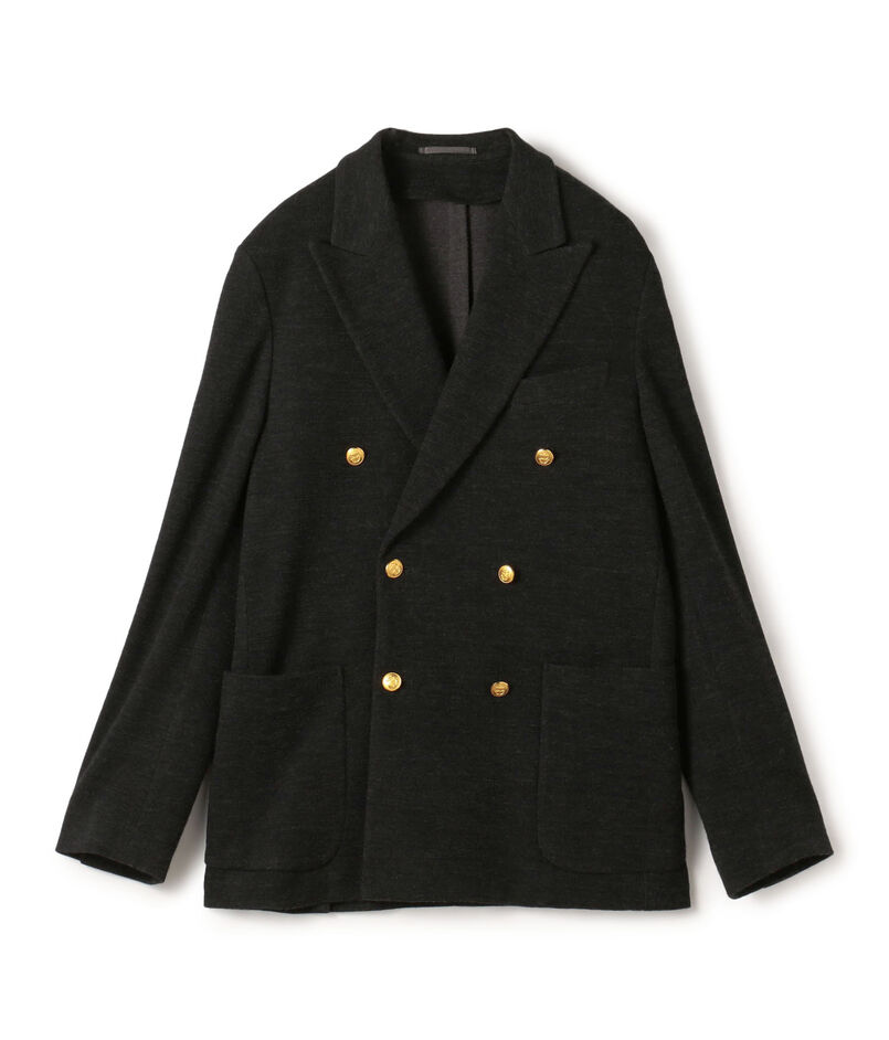 ■ウールコットンダブルニット ダブルブレステッド6Bブレザー