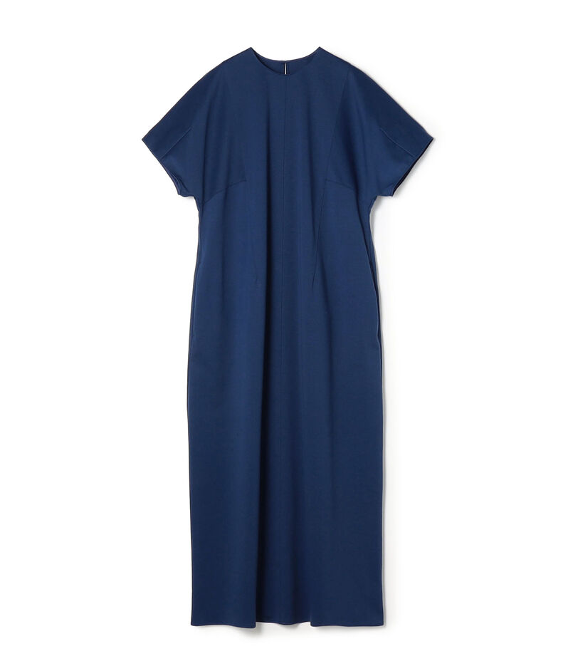 スムースポンチ ラウンドスリーブワンピース