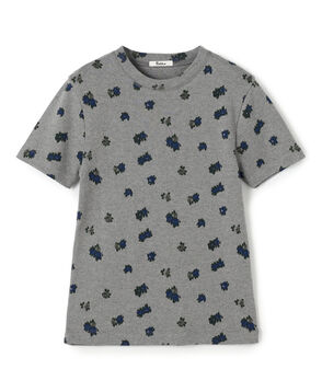 コットンモダールフライス フラワープリント Tシャツ