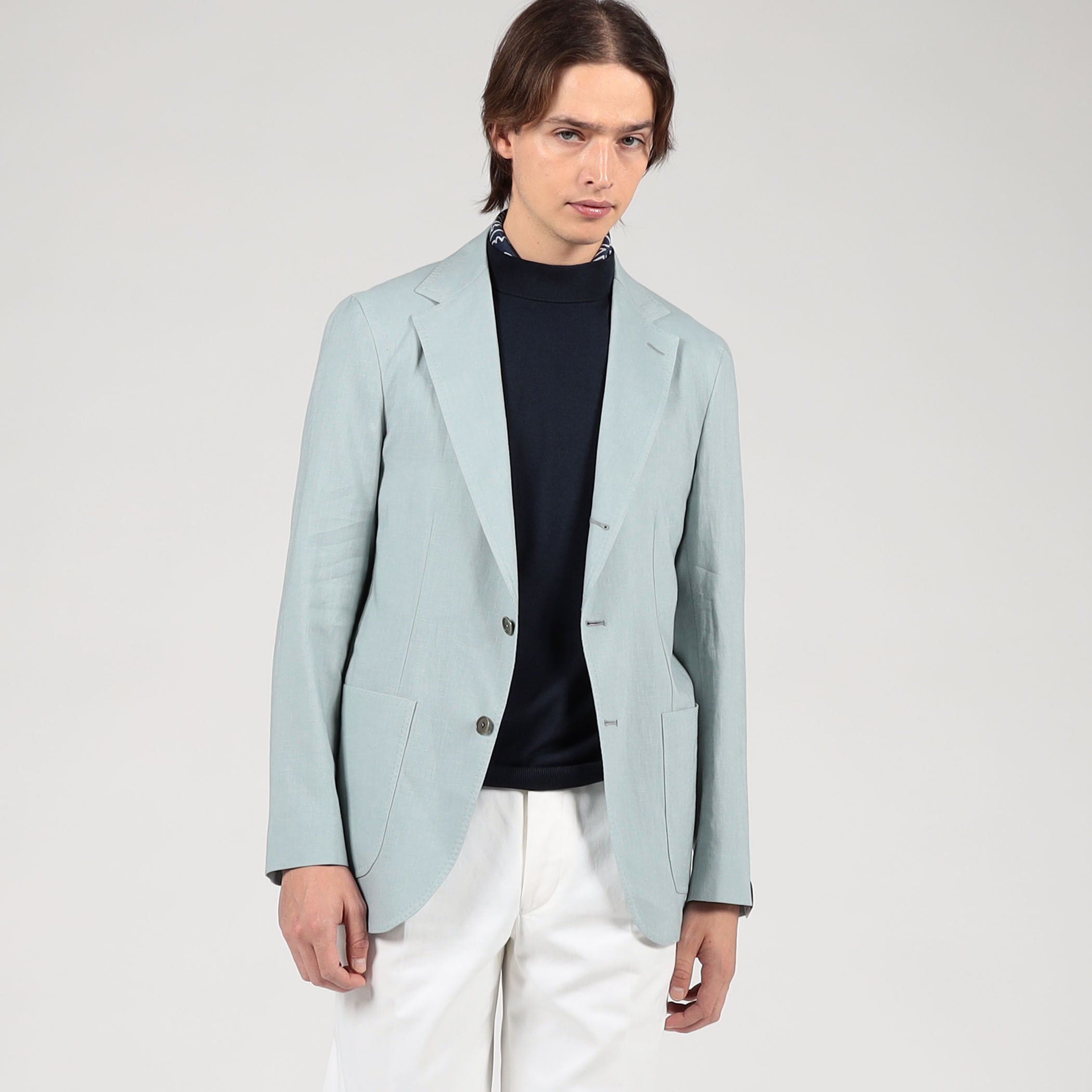 ERRICO FORMICOLA リネン シングルブレステッド3Bジャケット