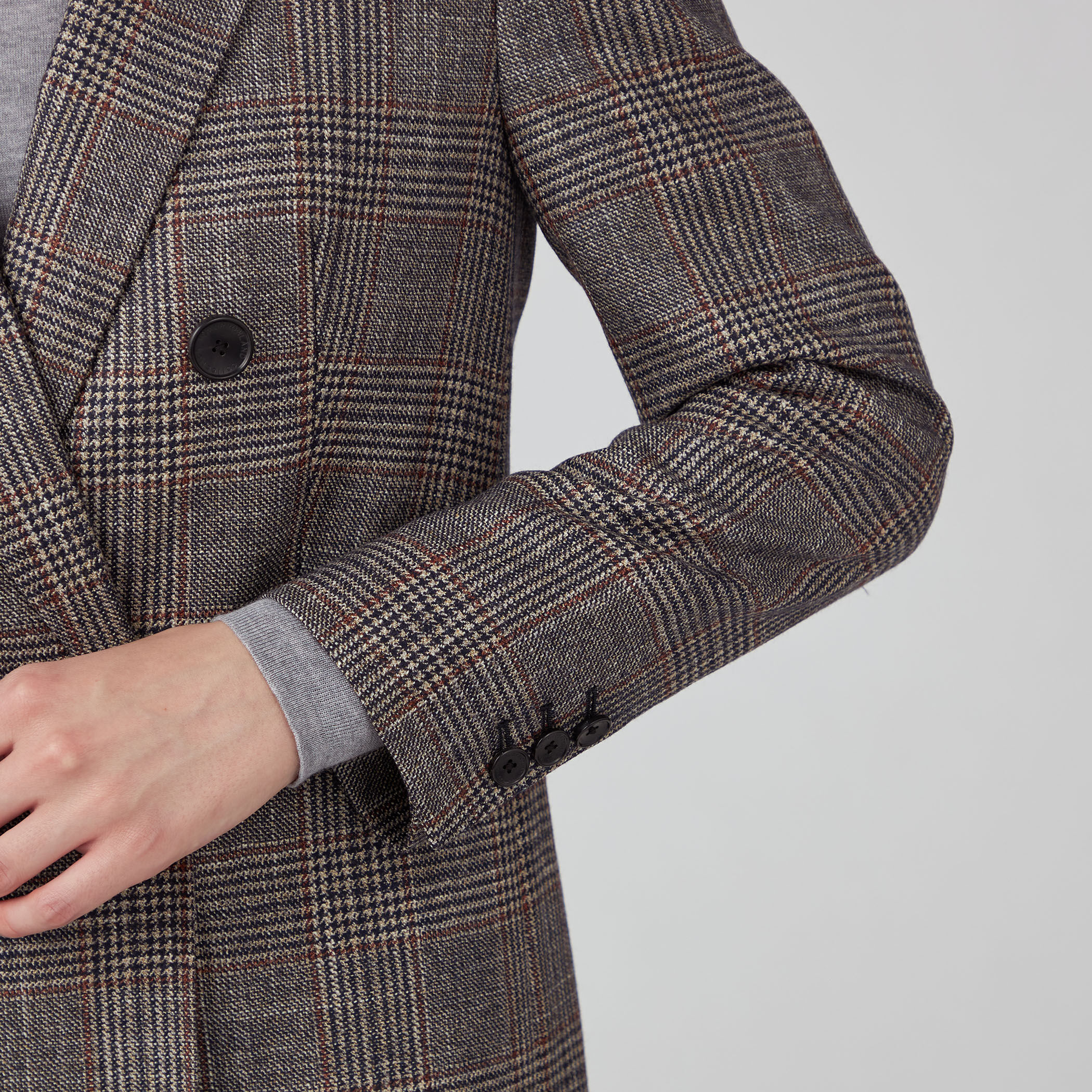 美品✨トゥモローランド ピルグリム ダブルブレスト シャツジャケット 白 48 SILK AIR GLEN CHECK ダブルブレストジャケット