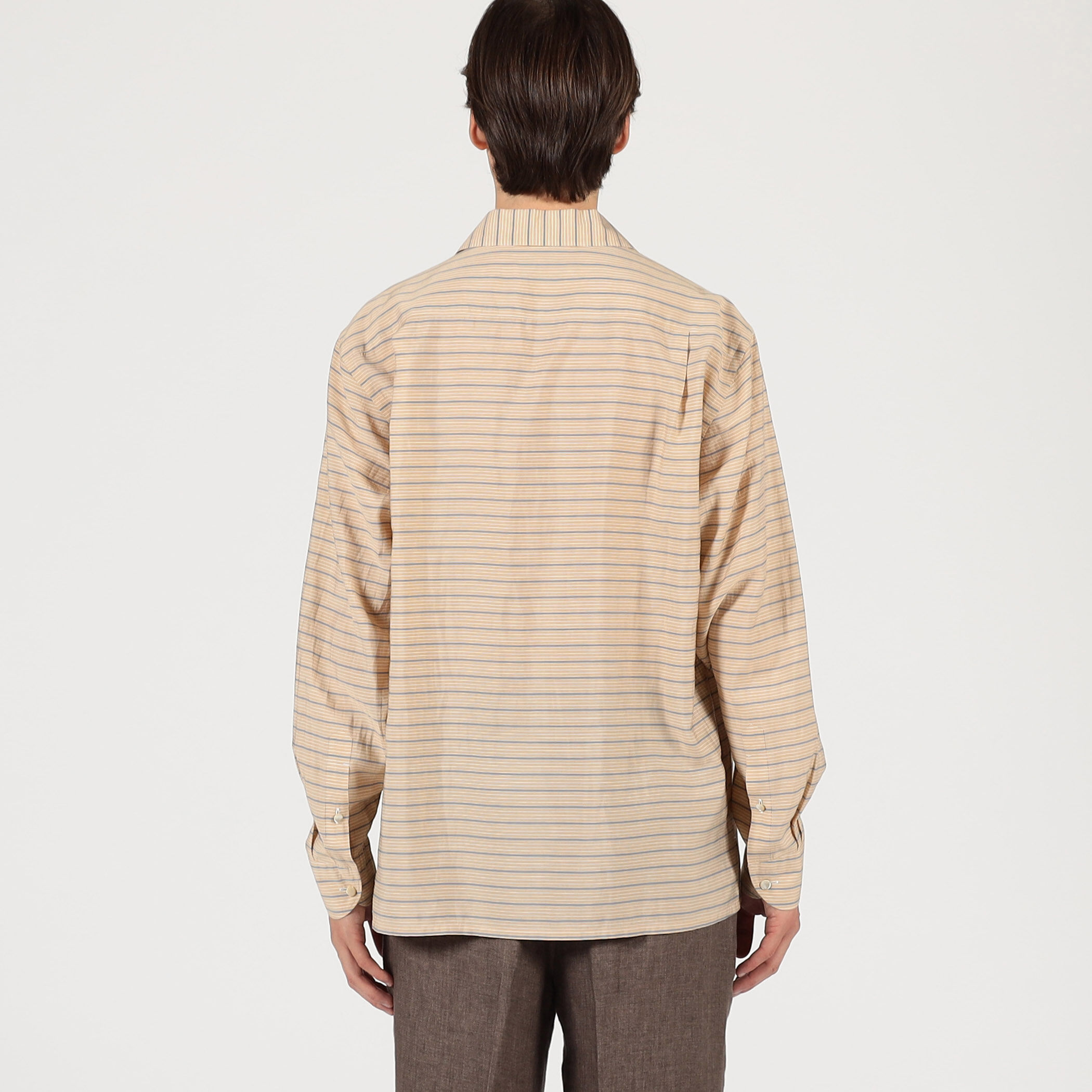 □セルロールポリエステル スキッパー プルオーバーシャツ