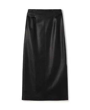 レザーライク Iラインスカート