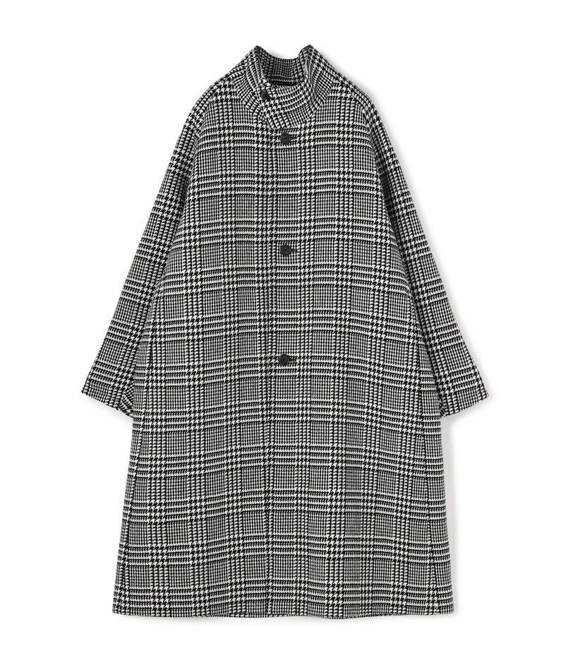 CABaN ウールダブルフェイス グレンチェックスタンドカラーコート