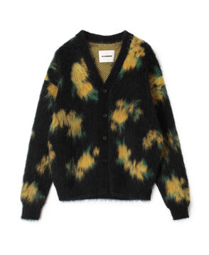 JIL SANDER MOHAIR SILK FLORAL DOUBLE FACE JACQUARD KNIT カーディガン