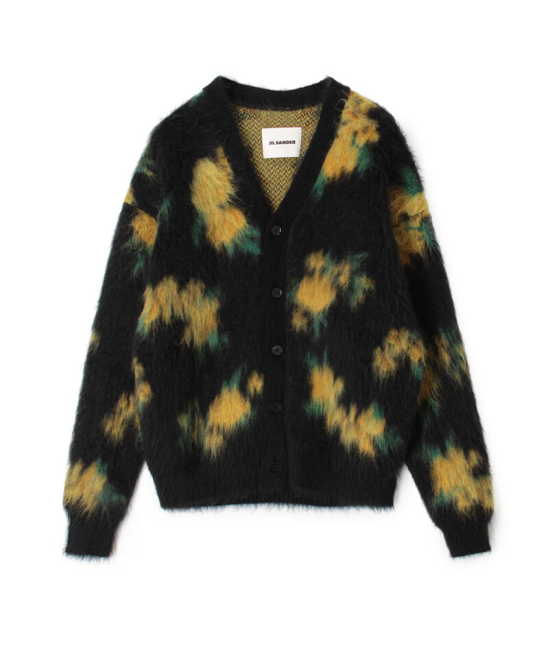 JIL SANDER MOHAIR SILK FLORAL DOUBLE FACE JACQUARD KNIT カーディガン