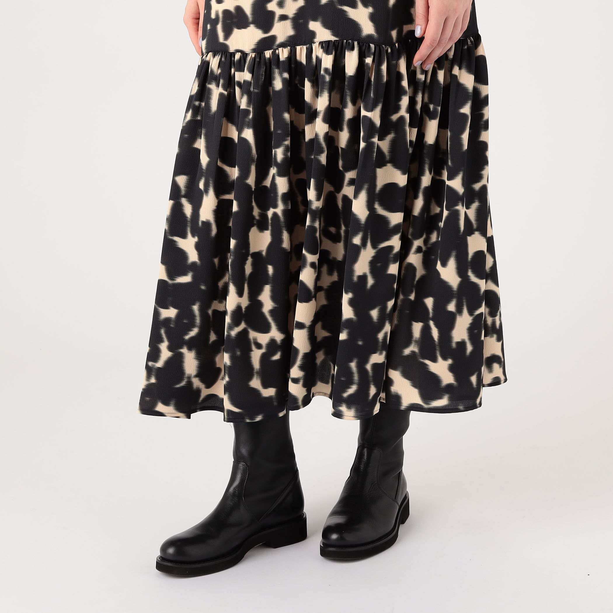 ブルリープリント ティアードキャミソールワンピース