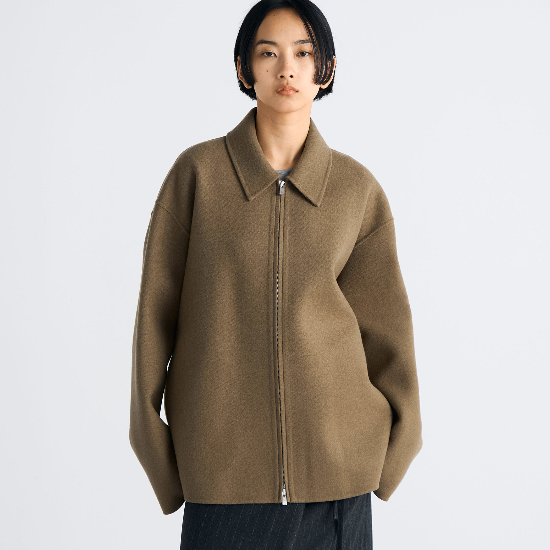 ウールカシミヤ ダブルフェイス ジップブルゾン｜トゥモローランド