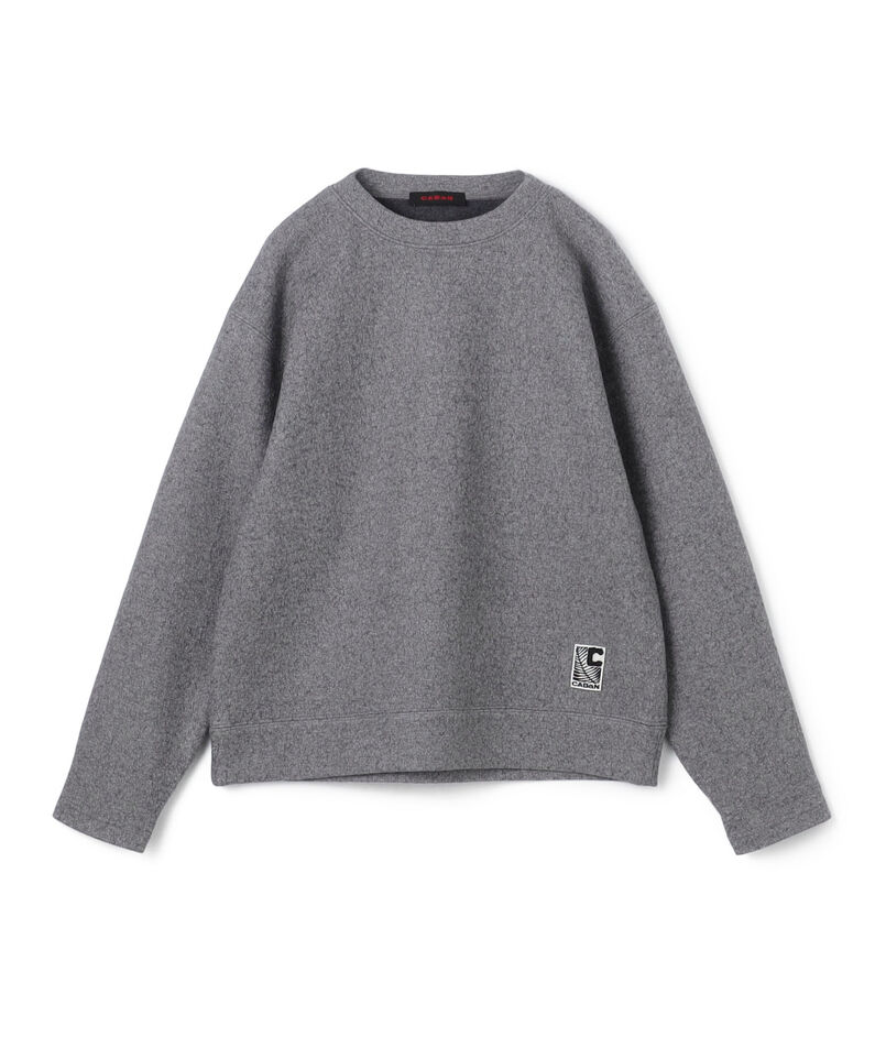 CABaN ウールコットンダブルフェイス クルーネックプルオーバー
