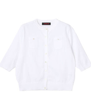 ファインポリエステル ハーフスリーブポケットカーディガン