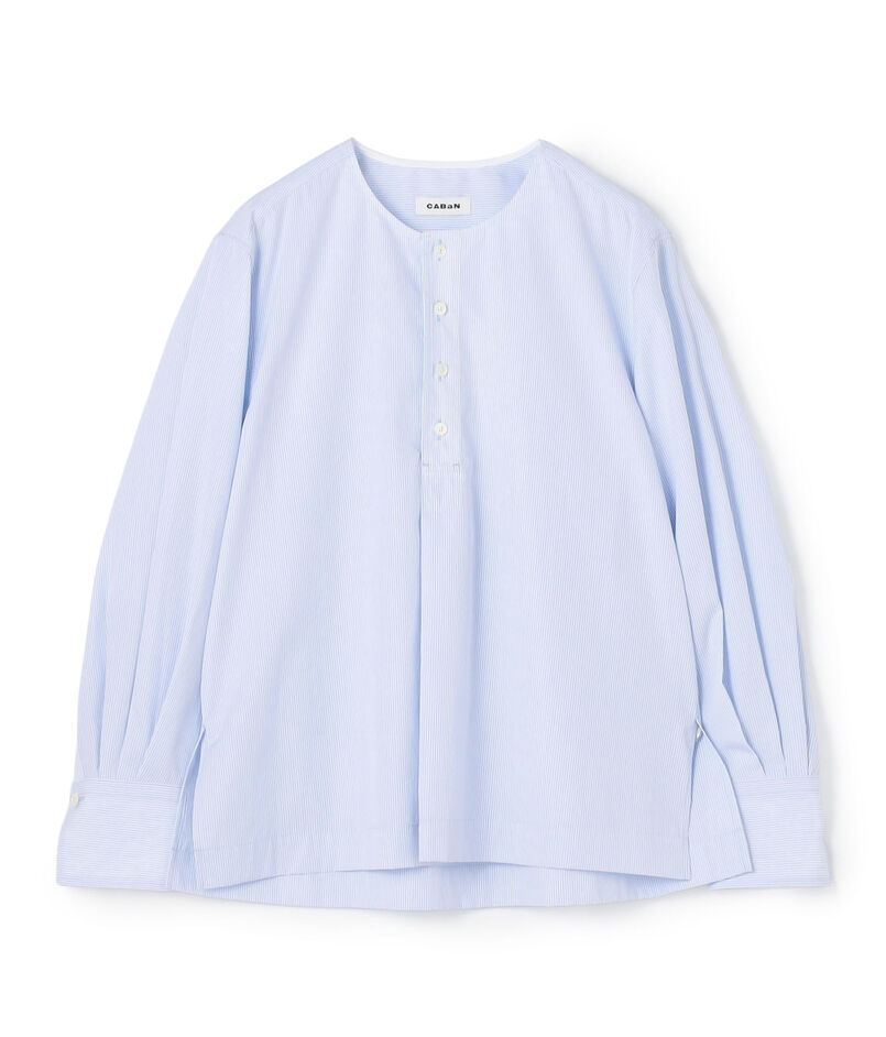 クリアコットン ボタンプルオーバーシャツ