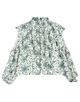 ポリエステルプリント ギャザーフリルブラウス