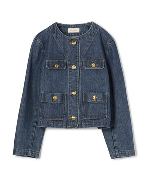 ハイデンシティーデニム クルーネックコンパクトジャケット