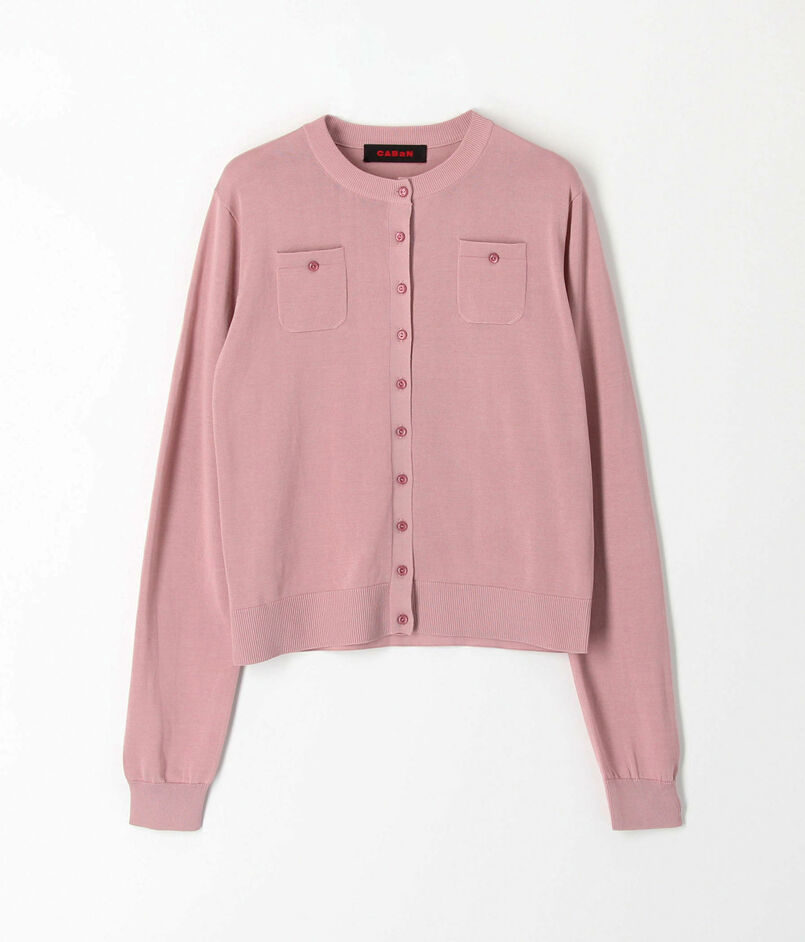 ■コットン ロングスリーブポケットカーディガン