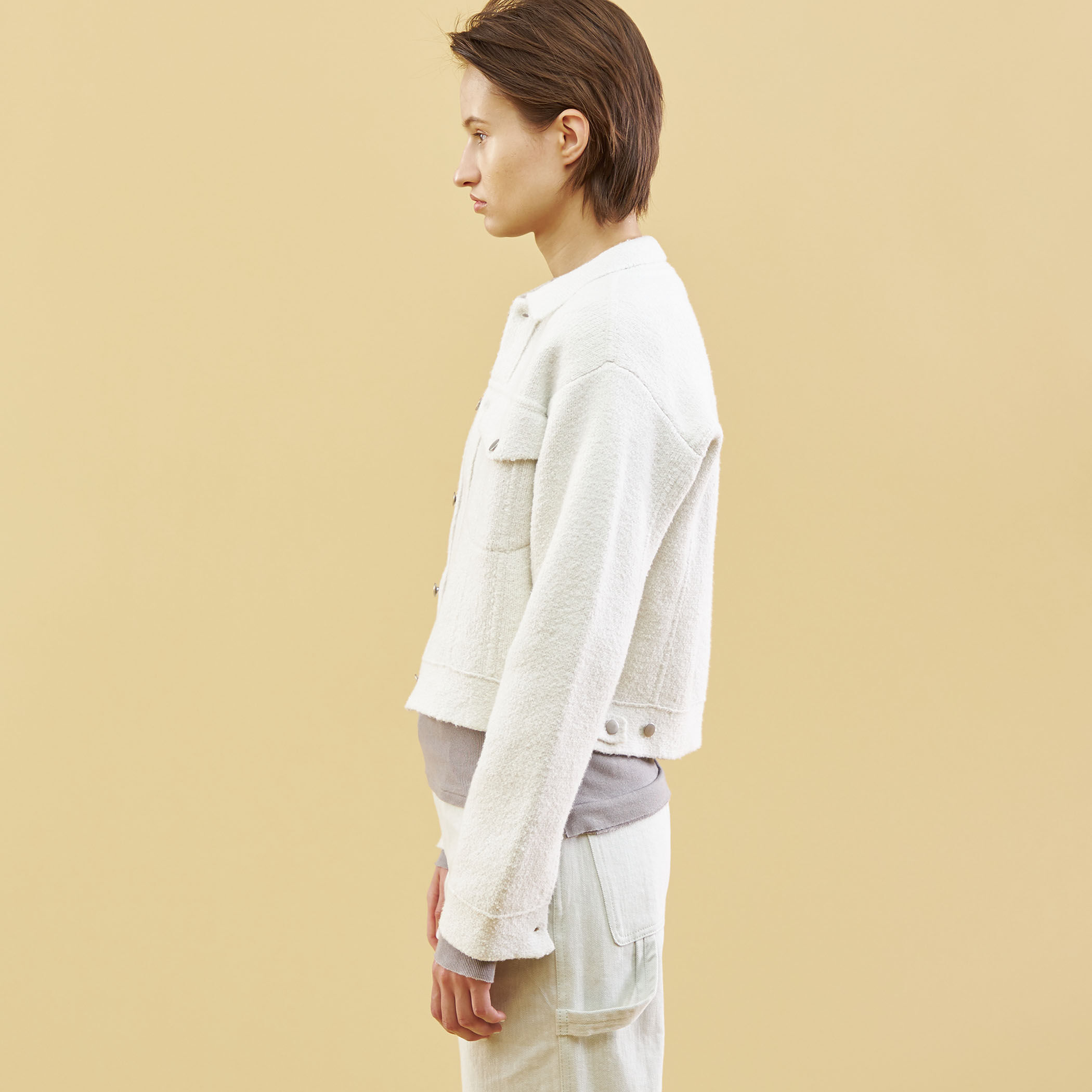 GALERIE VIE / BIOコットン ニットジャケット / ホワイト / F 新品 GALERIE VIE レディース :コットン80% ナイロン16% ポリウレタン4% 23 SS 店舗 2023