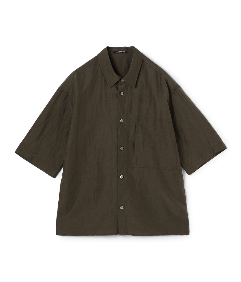 リネンキュプラシルクコンパクト ハーフスリーブシャツ