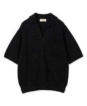 レーヨンコットンペーパー スキッパープルオーバーニット