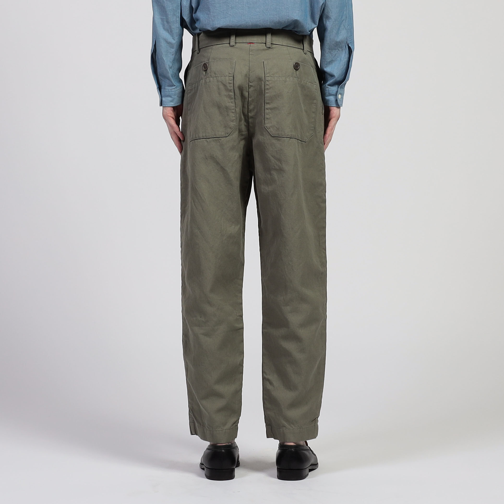 CASEY CASEY AH PANT コットンリネン ノープリーツパンツ