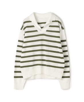 プレーンコットン オープンカラープルオーバー