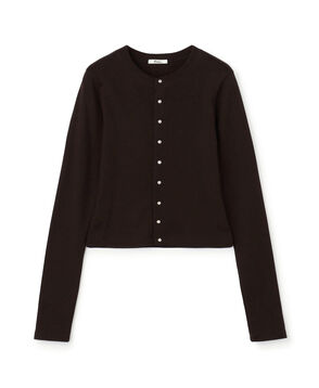 コットンモダールフライス カーディガン