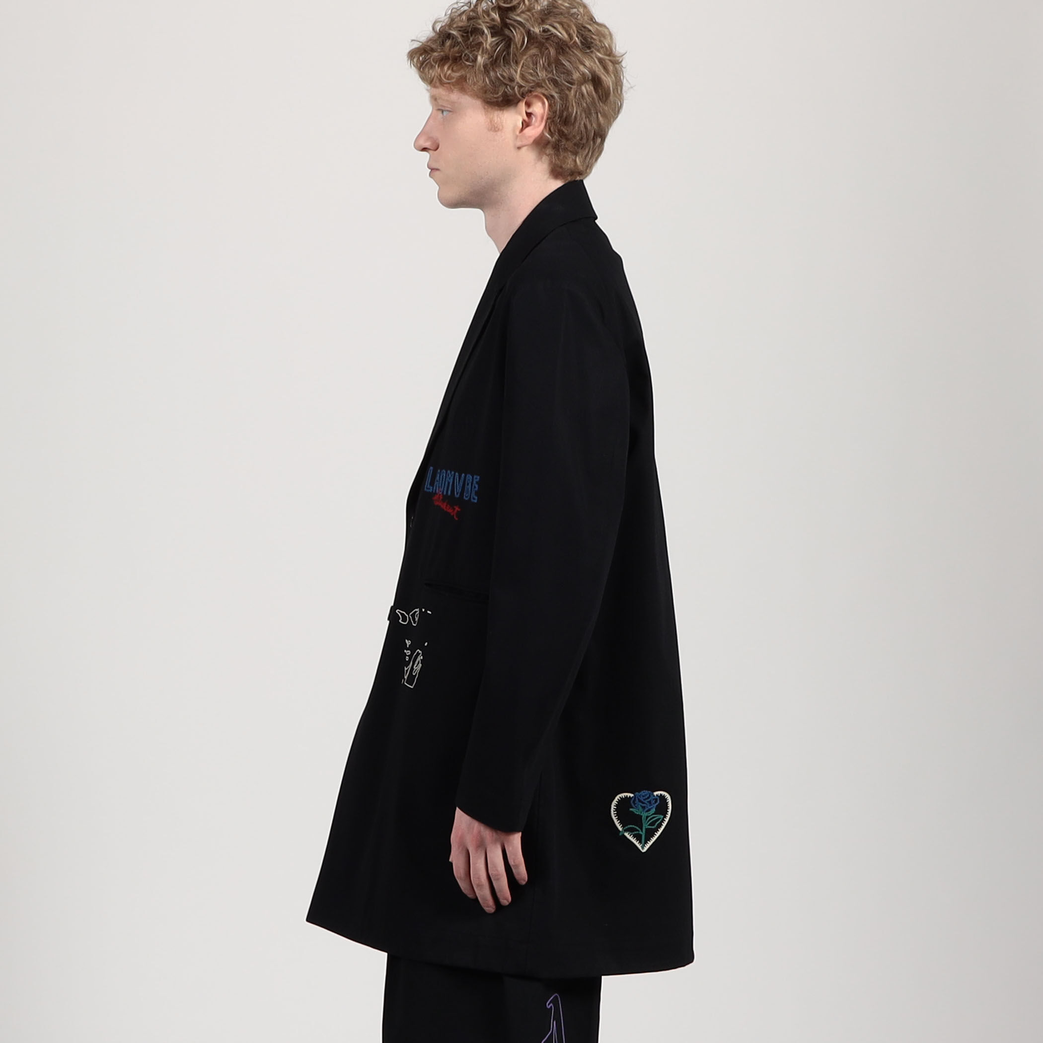 高速 割引 2025 東日本 ALMOSTBLACK ロングジャケット EMBROIDERY WOVEN ジャケット・アウター