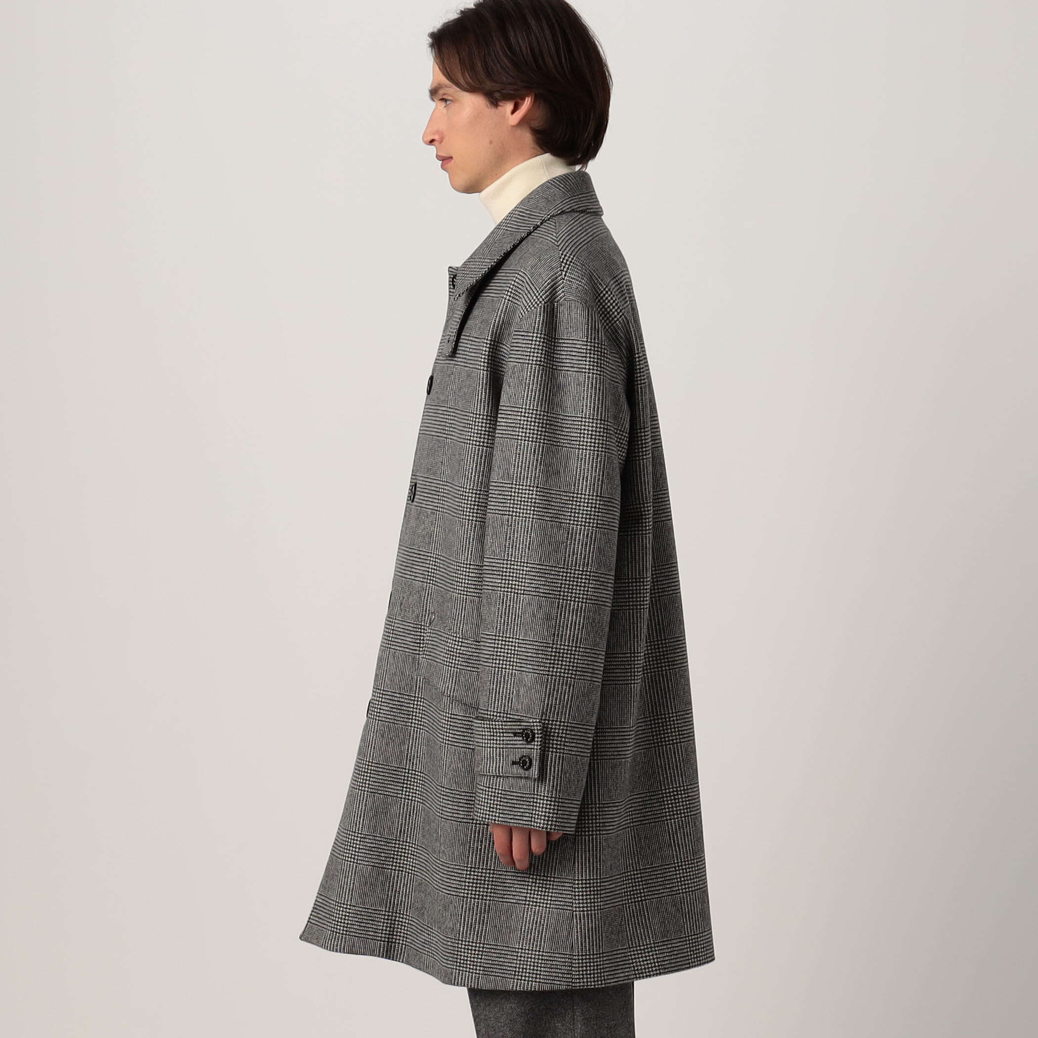 MACKINTOSH HUMBIE ウールグレンチェック ステンカラーコート
