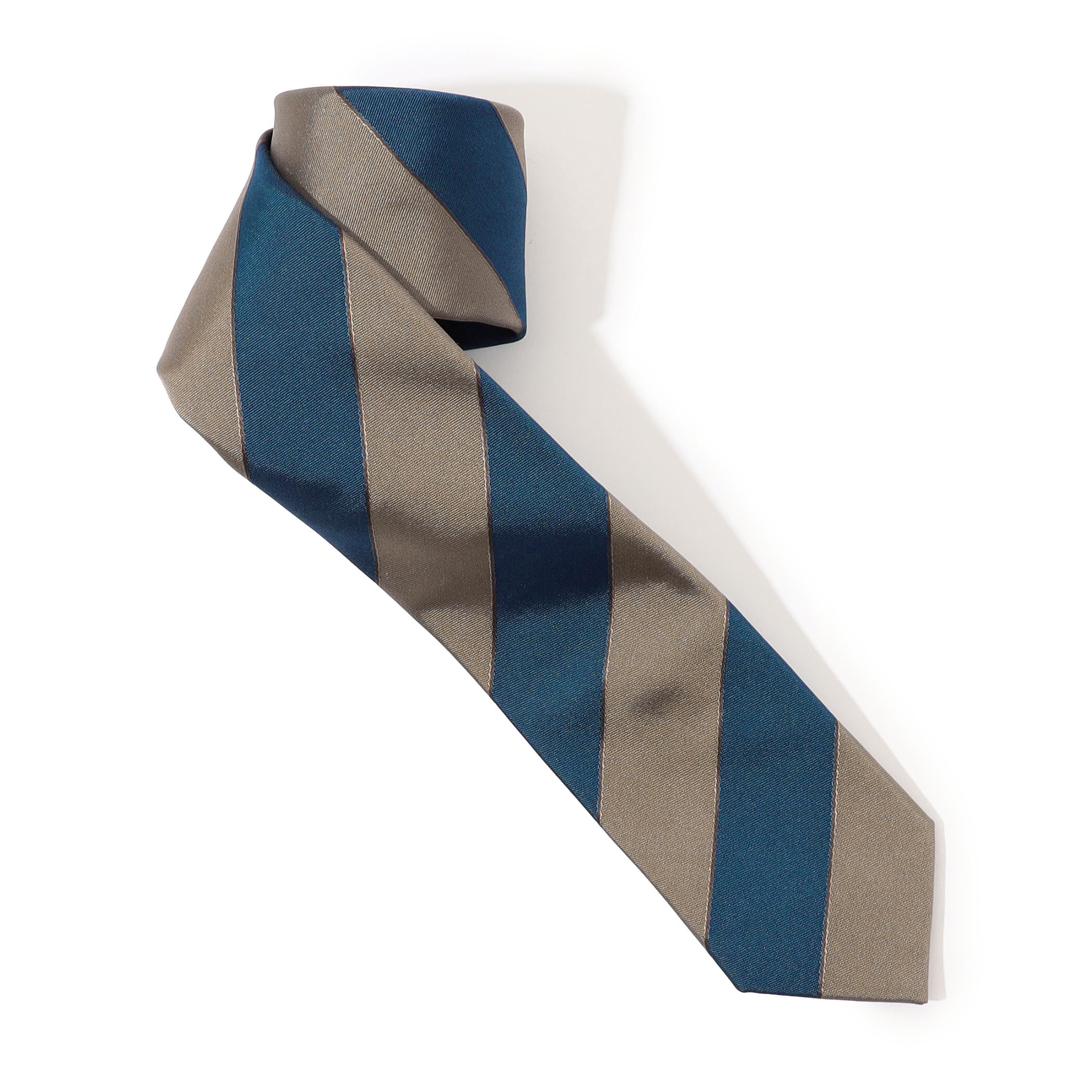 TOMORROWLAND シルク レジメンタルストライプ ナローネクタイ