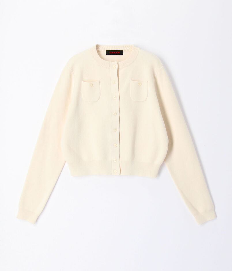 コットンカシミヤ クルーネックカーディガン
