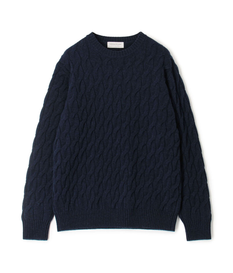 TOMORROWLAND TRICOT スーパーファインラムウール ケーブルクルーネックプルオーバー