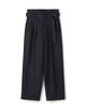 コットンウールトリコチン ベルテッドテーパードパンツ