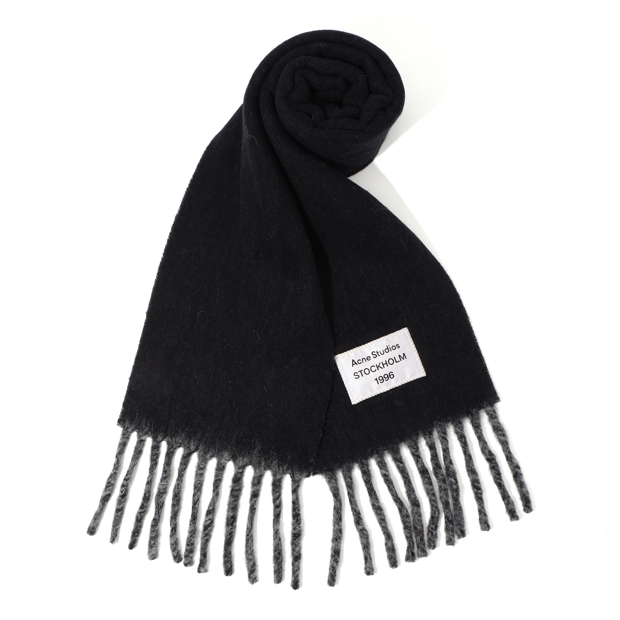 □Acne Studios ロゴフリンジスカーフ｜トゥモローランド 公式サイト