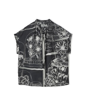 【別注】manipuri for Ballsey Glass dome Flower ボウタイブラウス