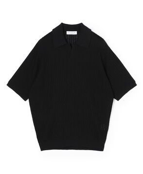 リネンコットンナイロンプレーティング スキッパーニット