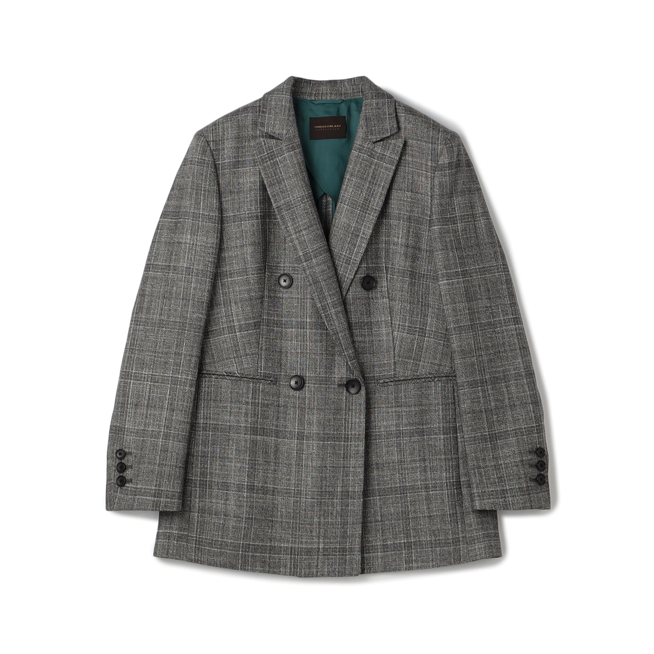 SILK AIR GLEN CHECK ダブルブレストジャケット