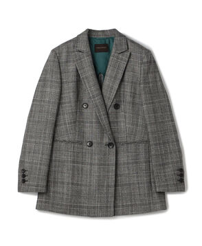 SILK AIR GLEN CHECK ダブルブレストジャケット