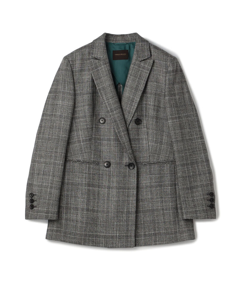 SILK AIR GLEN CHECK ダブルブレストジャケット