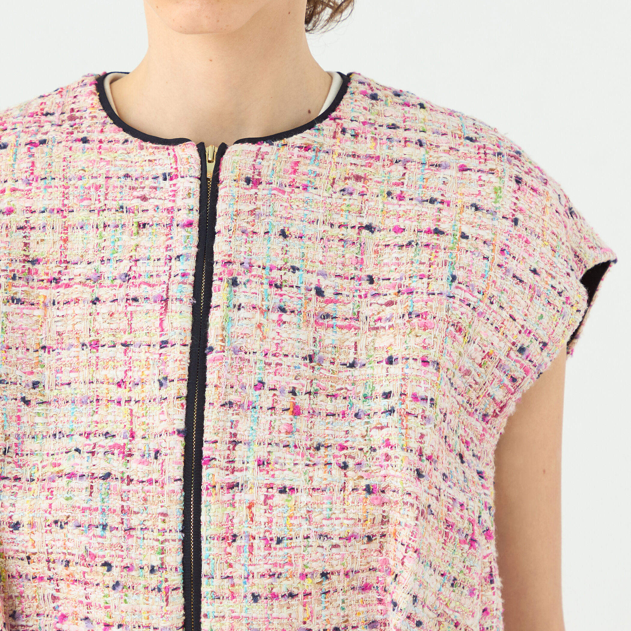 【レア】ルミエールファンシーツイード ジップアップ　トゥモローランド コロレファンシーツイード ジップアップジレ｜トゥモローランド 公式通販