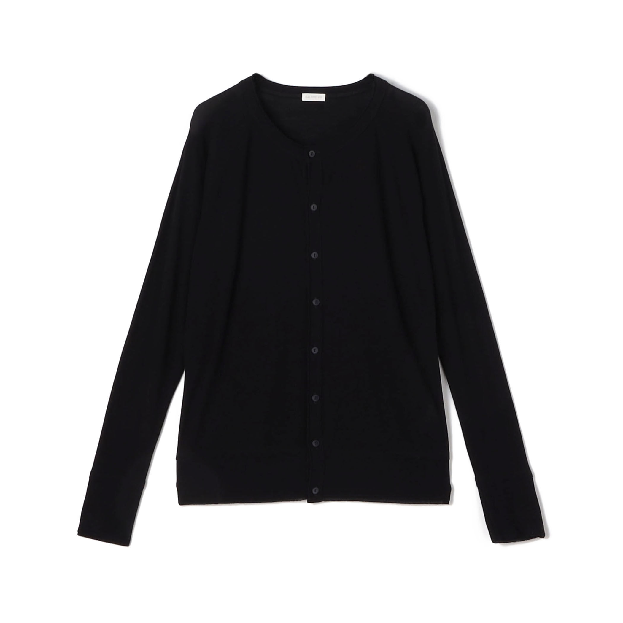 MUSE カーディガン 黒 FUNALIVE カーディガン ワッフル編み ビッグサイズVネックニット