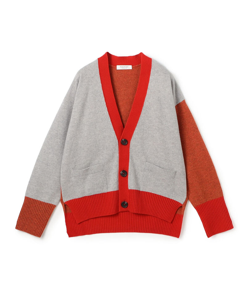■NZ LAMB 9G Vネックカーディガン