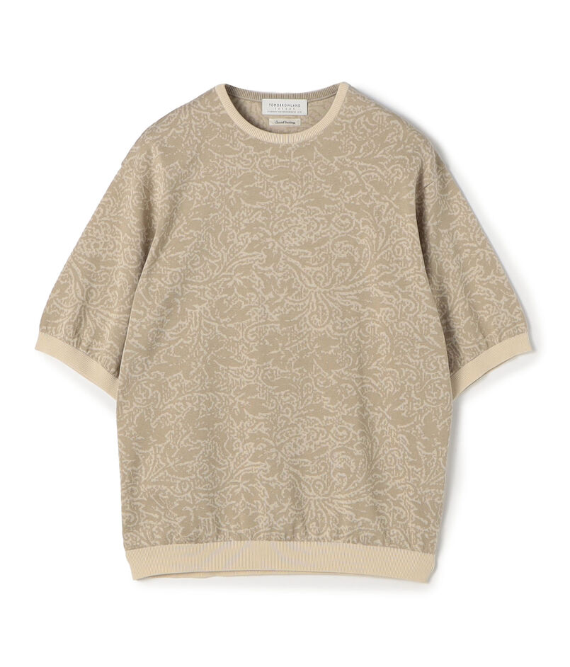 TOMORROWLAND tricot ペイズリー柄 コットンハーフスリーブ ニット