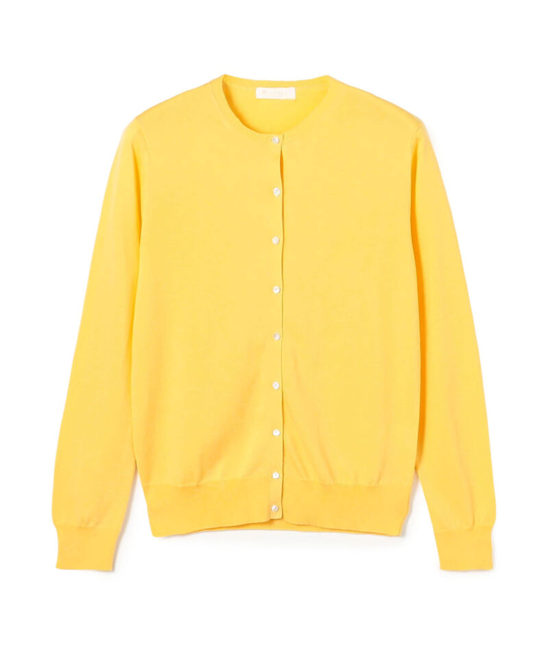 ハイゲージコットン クルーネックカーディガン