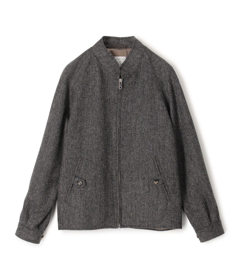 【別注】CARUSO ウールヘリンボーン スタンドカラーブルゾン