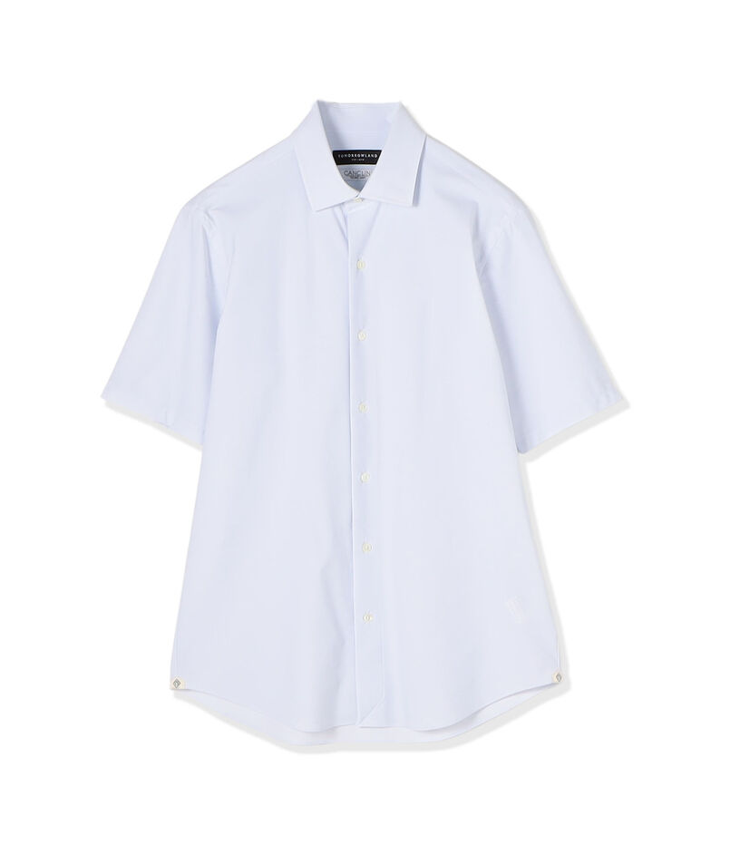 ナイロンポリエステル ワイドスプレッドカラー ハーフスリーブシャツ CANCLINI