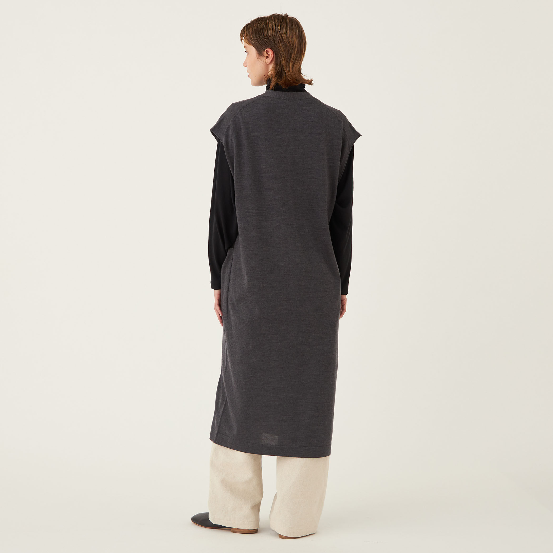 Ioco GALERIE VIE ウール Vネックロングベスト Ioco様専用 GALERIE VIE ウール Vネックロングベスト