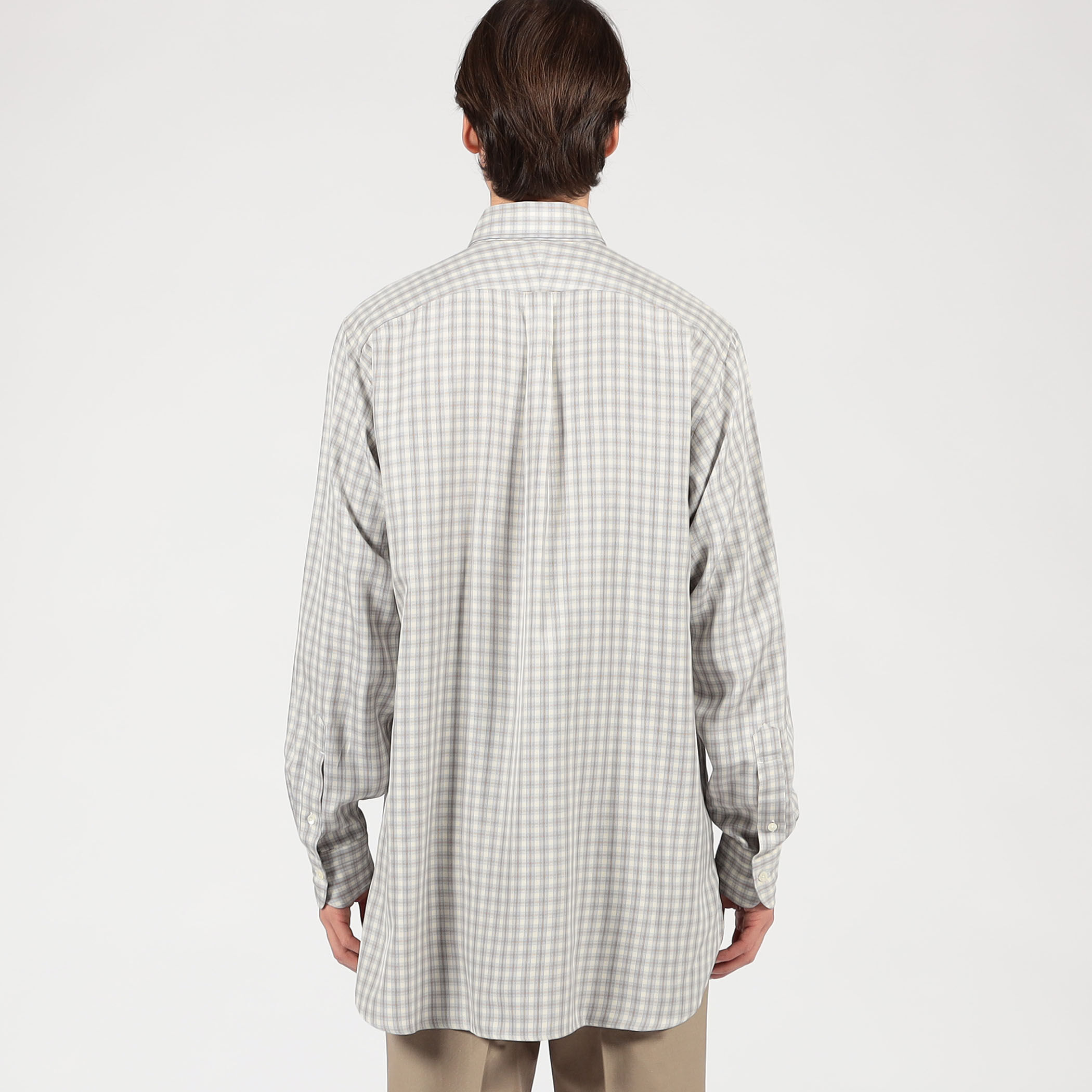 MAATEE&SONS LYAN シルクチェック ロングスリーブシャツ